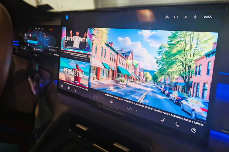 YouTube video app displayed on a Driver Settings App car dashboard