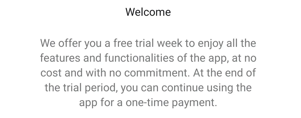 Payment message that may appear after setup