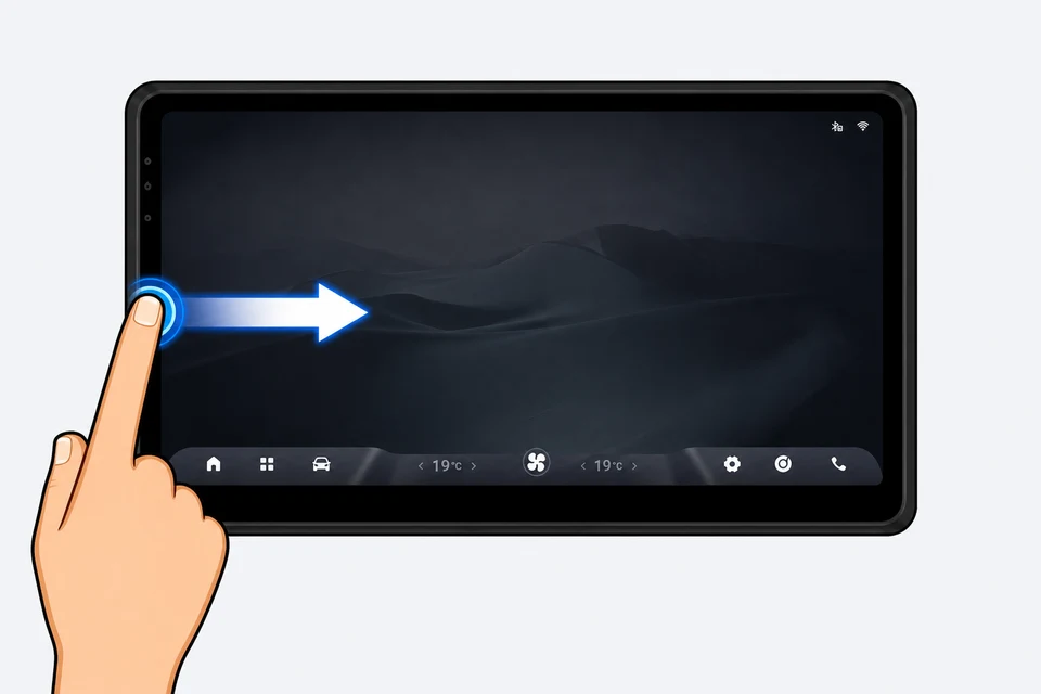 One-finger Back gesture from the left edge