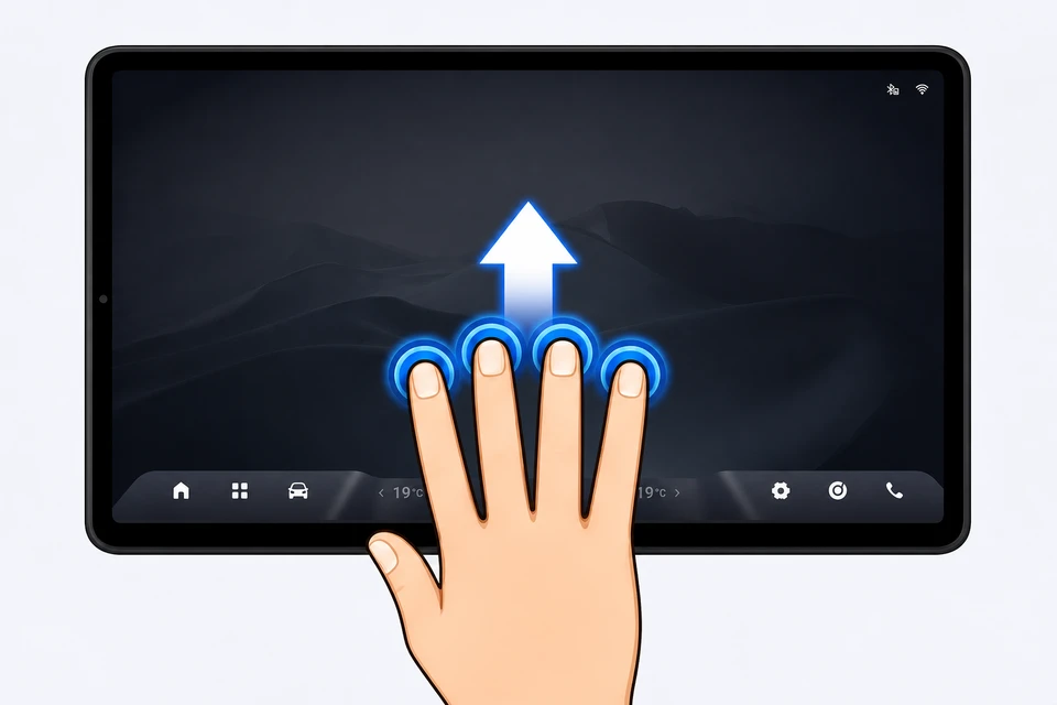 Four-finger upward swipe for Recent Apps