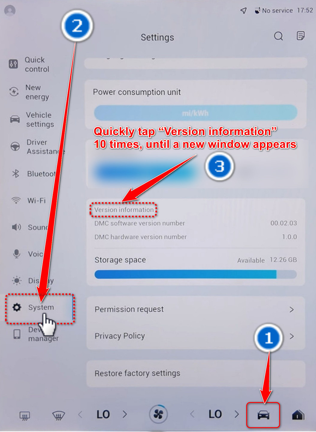 J5 and J7 portrait multimedia settings showing System and Version information.